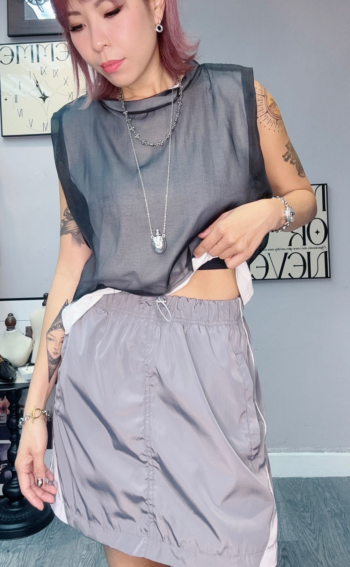 2 in 1 light windbreaker skirt #00571