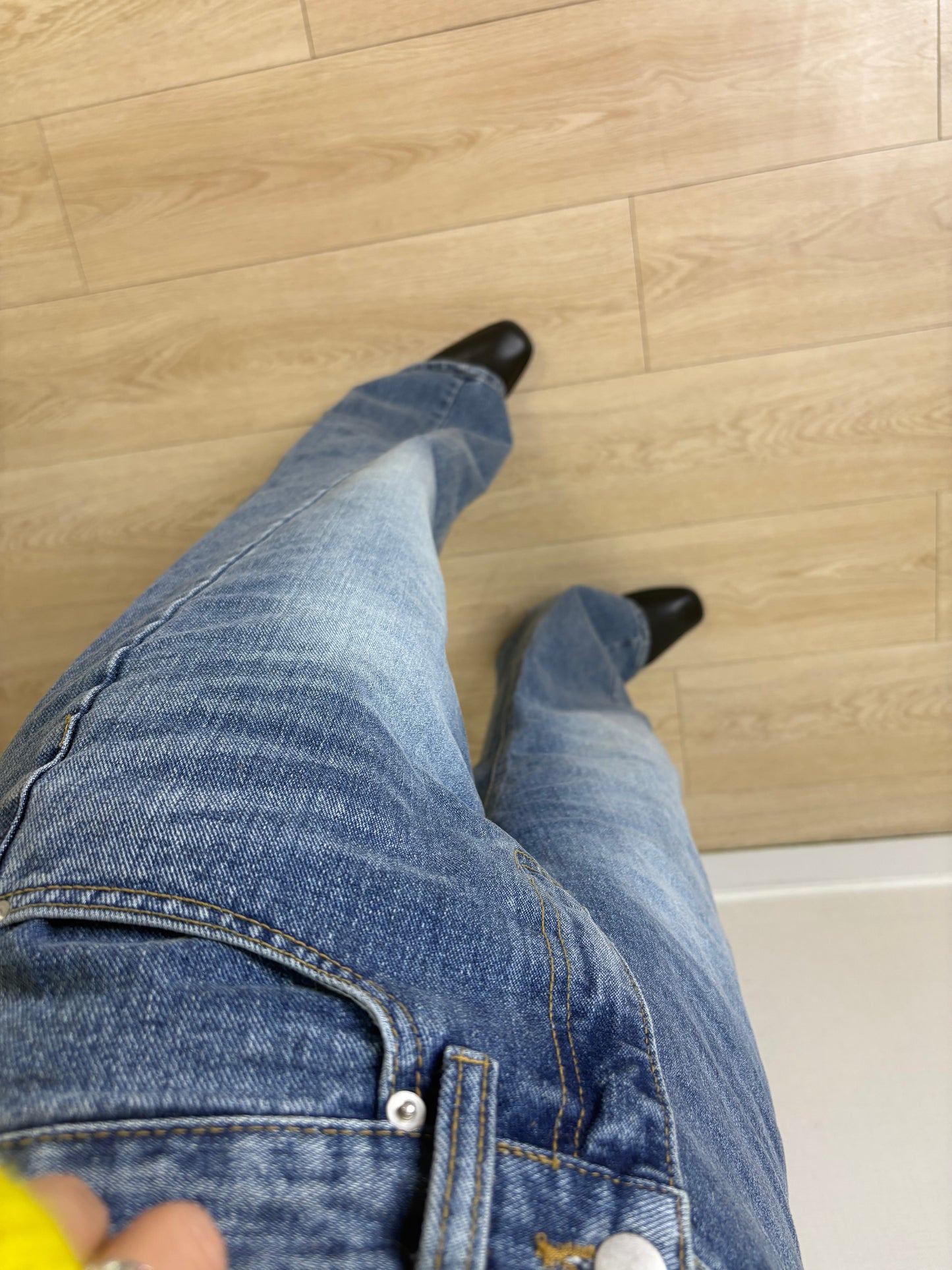 Front side line straight jeans #00152