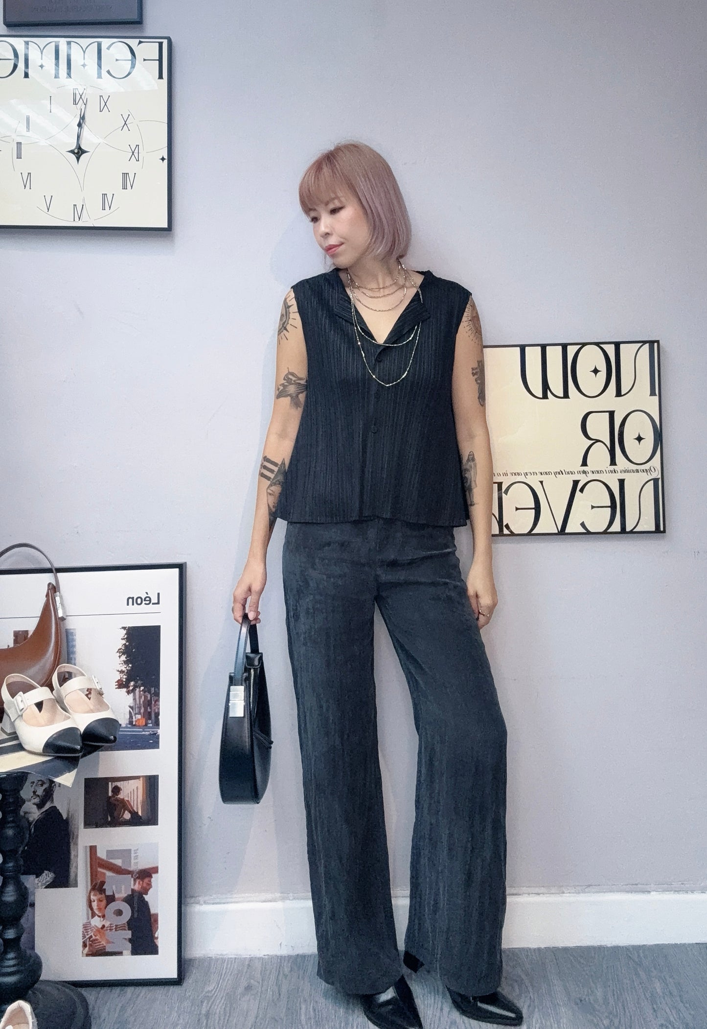 Rib sleeveless top #00831