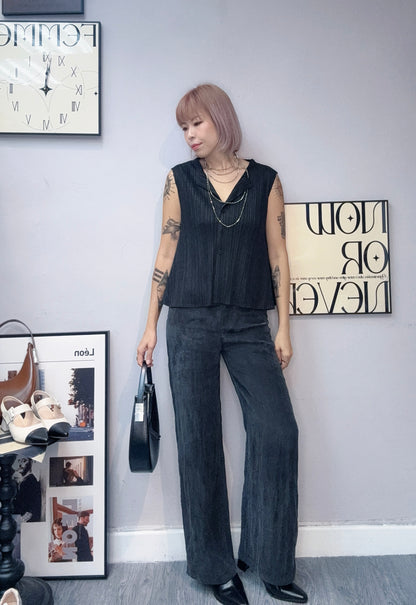Rib sleeveless top #00831