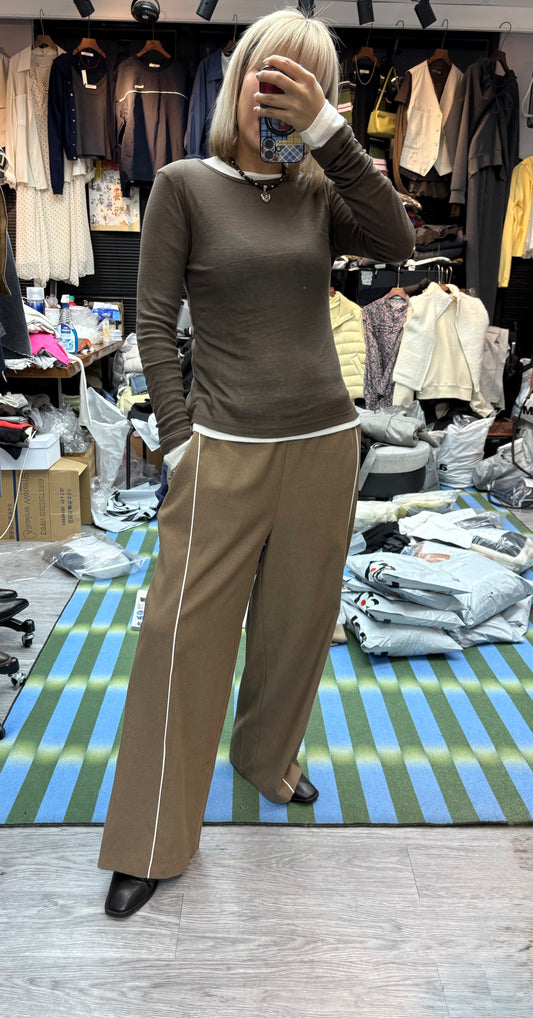 White line pants #00133