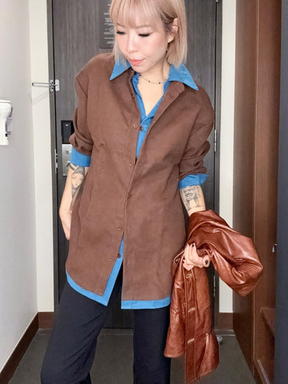 Fake two pieces long shirt #00990