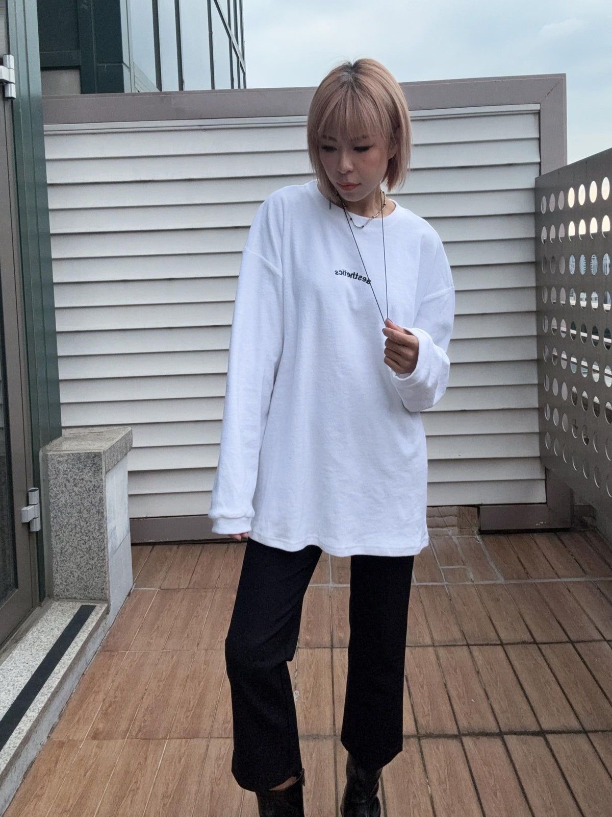 Towelling sweater #00983