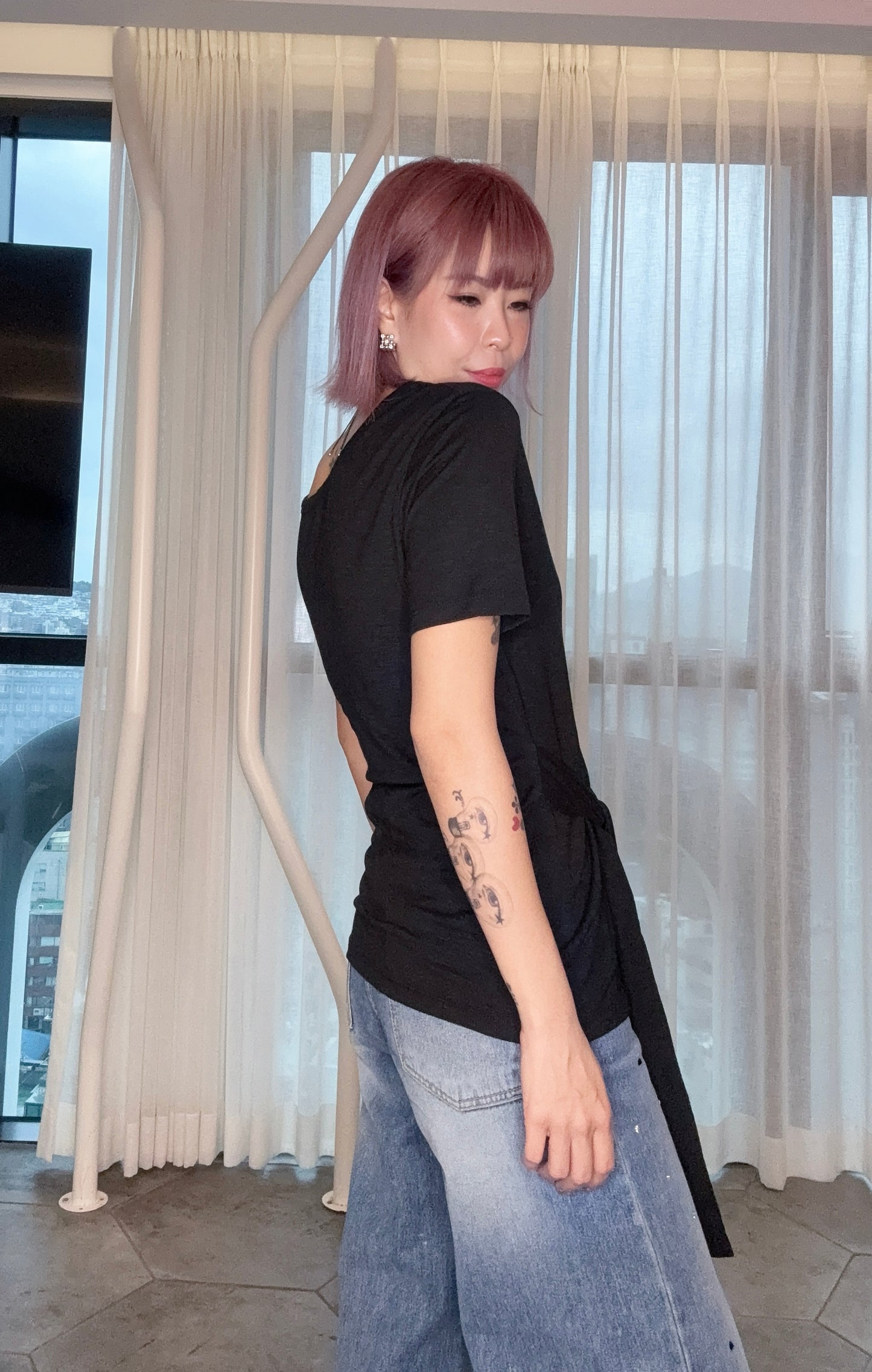 Tie waist tee #00815