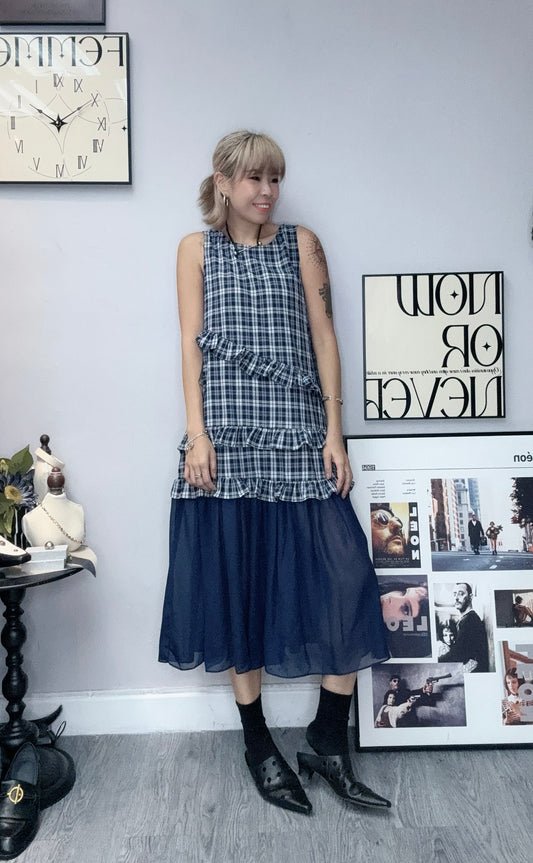 (-30%off)Checkered refresh dress
