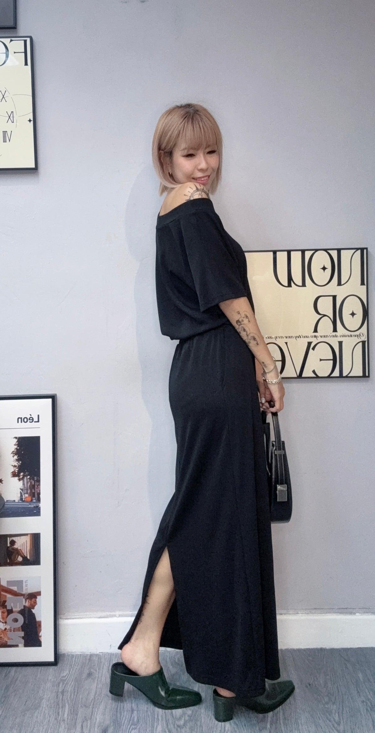 (-30%)Big collar/One shoulder one piece