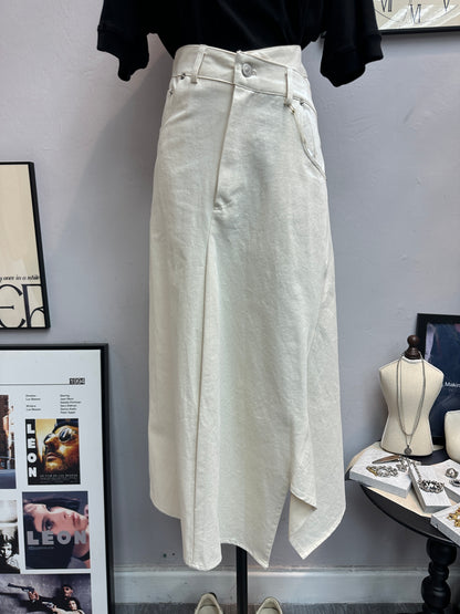 (-20% off)denim white skirt