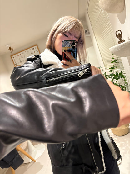 Down lambskin biker #00001