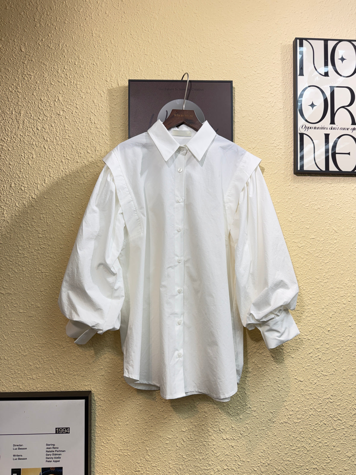 Puff middle length sleeves shirt #01023