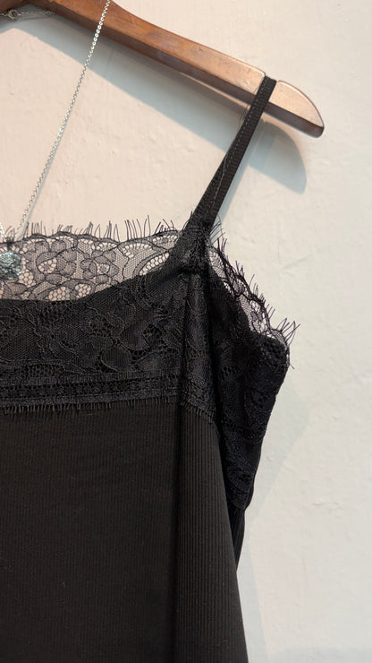 Front lace rib cami #00745
