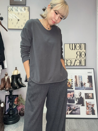 Round neck cotton tee #00012