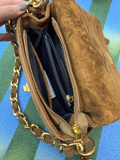 Leopard skin two way leather bag