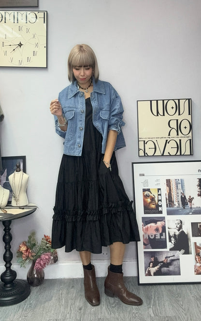 Take off collar denim jacket