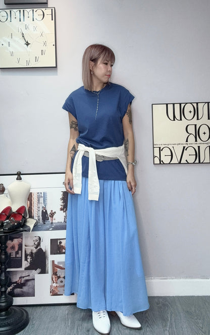 Twist collar long tee #00594