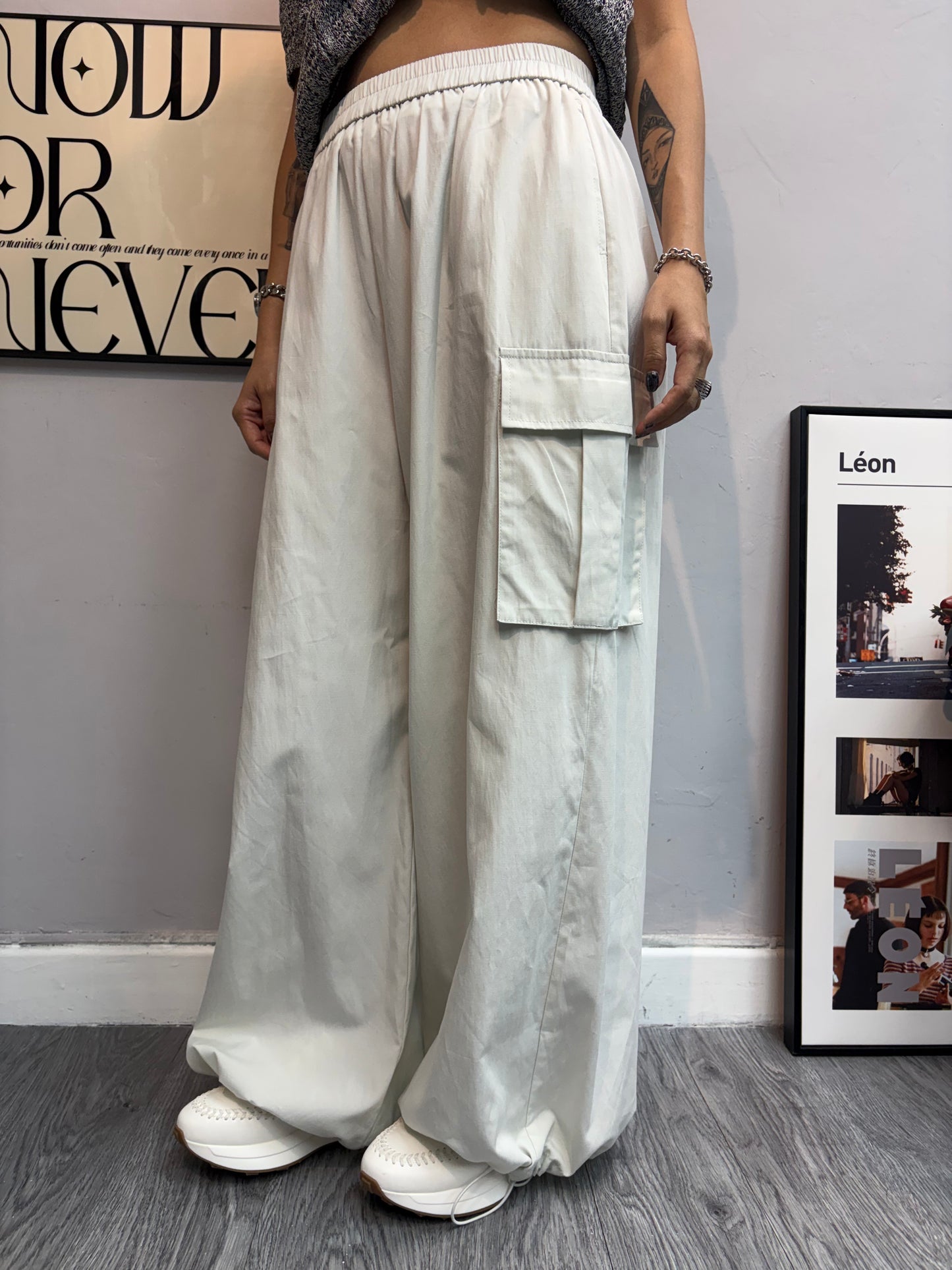 Side pockets cargo pants#00688