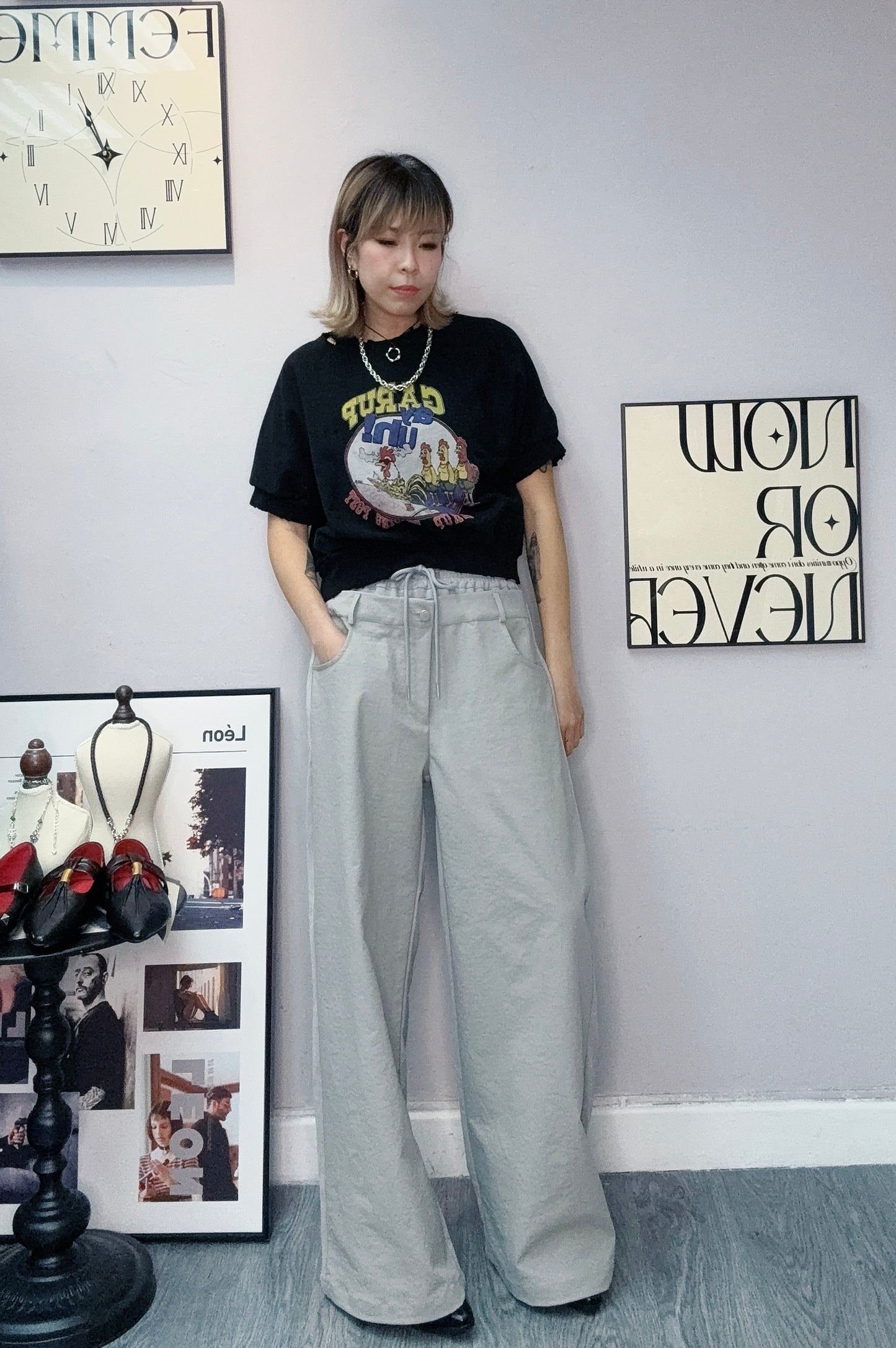 Double waist pants #00543