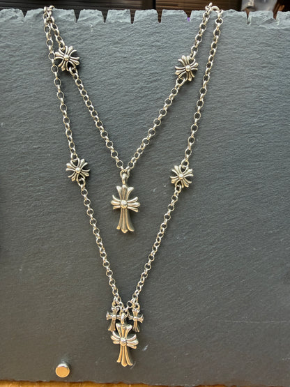 Double layered gothic oxidized necklace #ass013