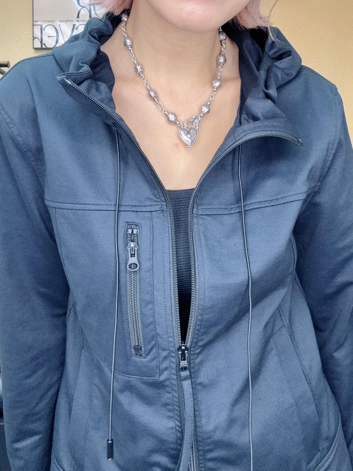 With hat black zip outer #00879