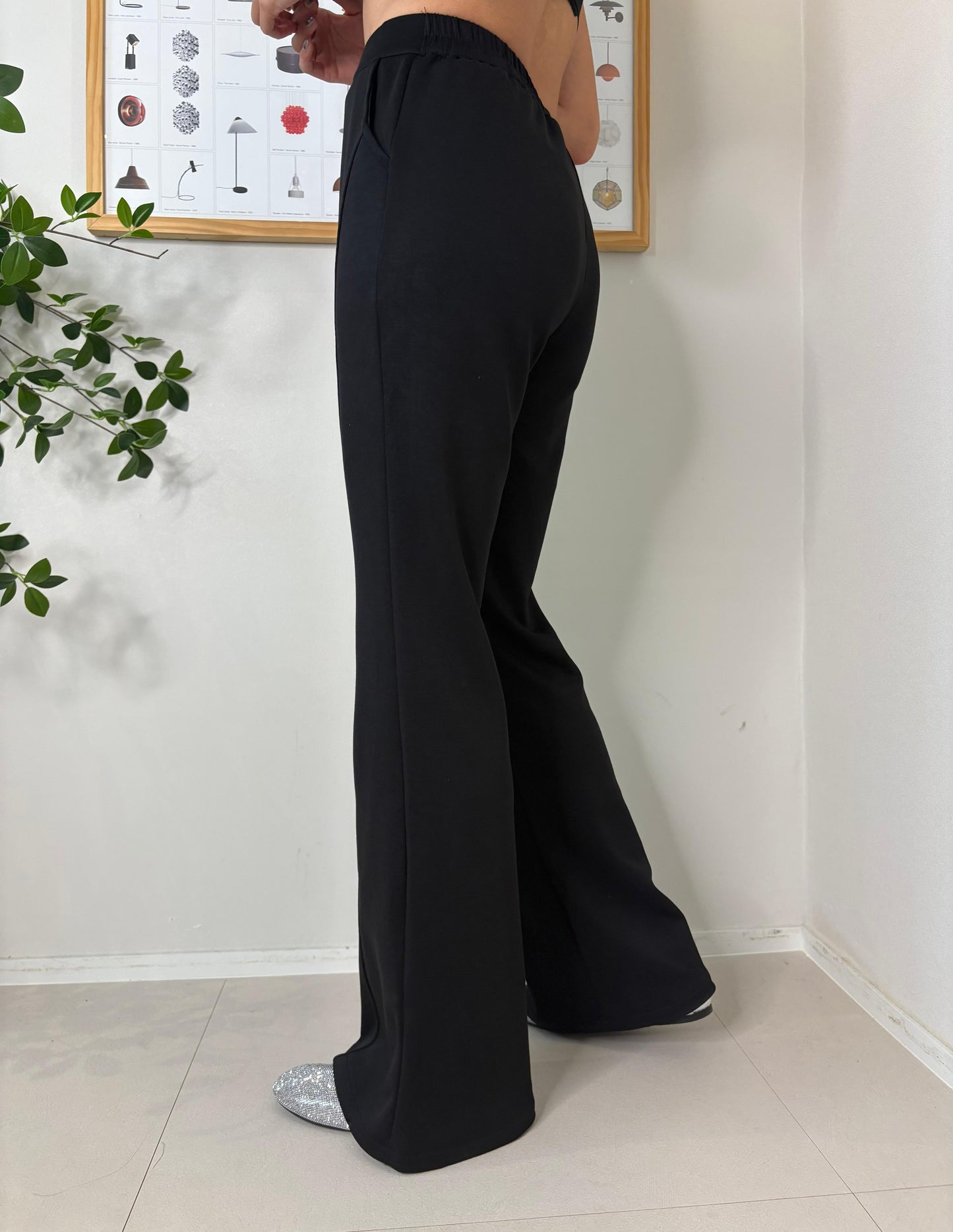 (Promotion-20%) mask texture slim flare pants #00671