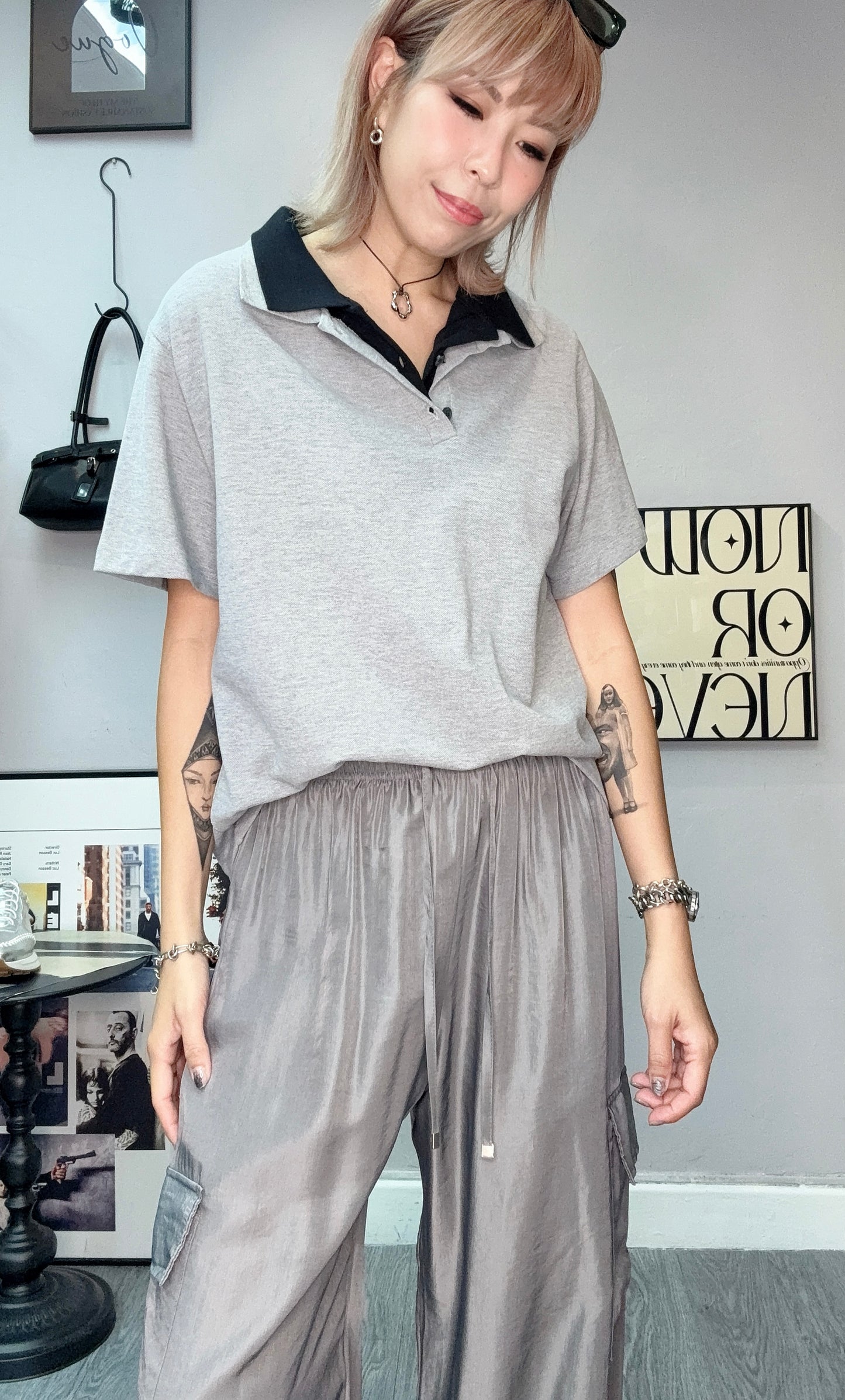 Double collar polo #00615