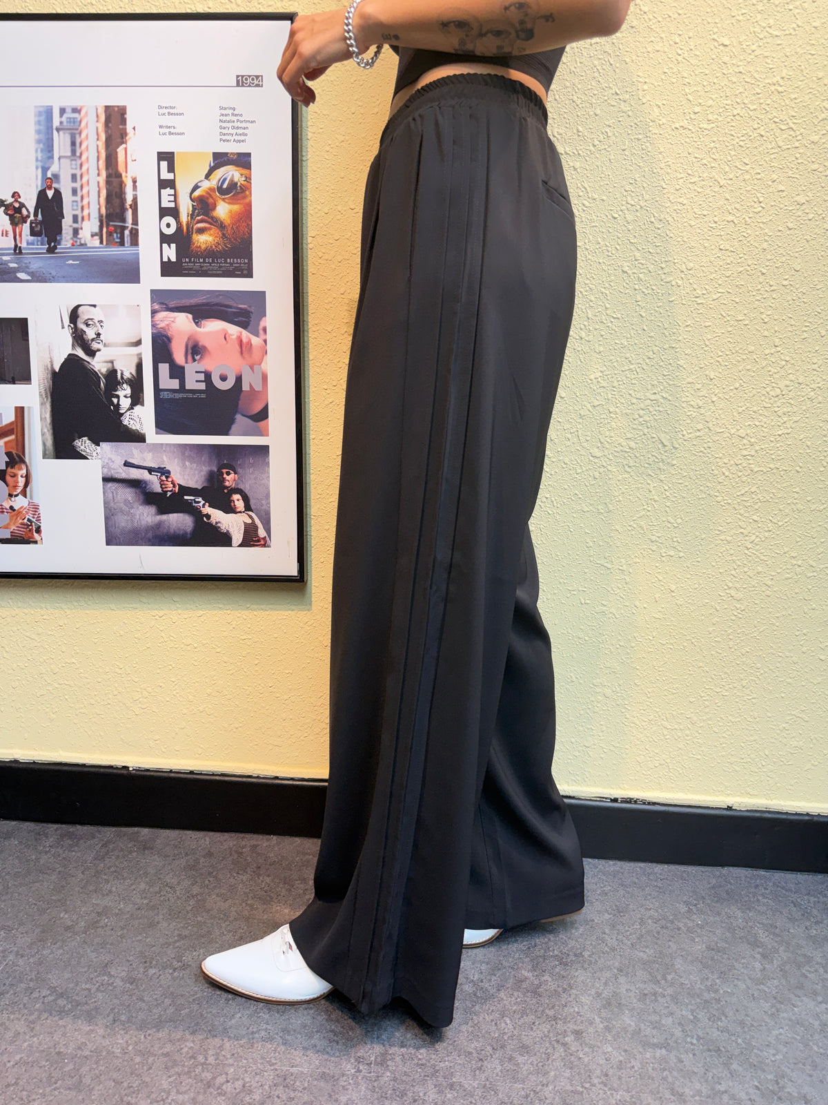 Side pleated pants #008867