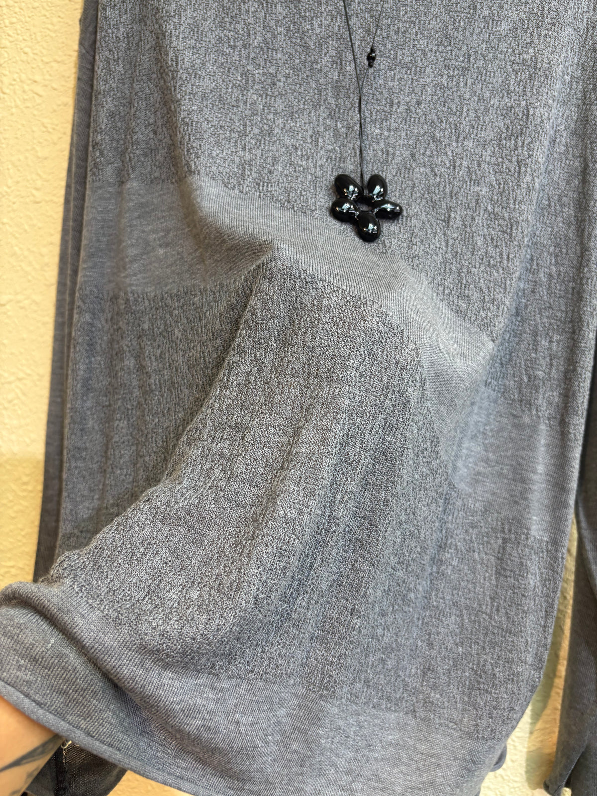 Mix knitted loose top