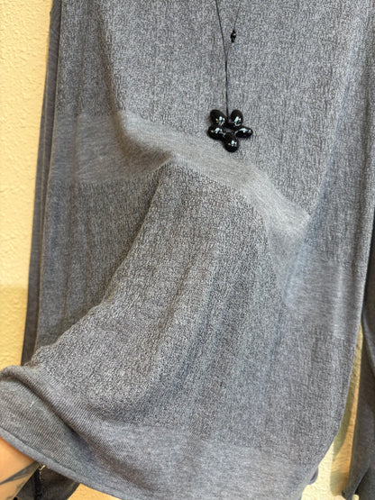 Mix knitted loose top