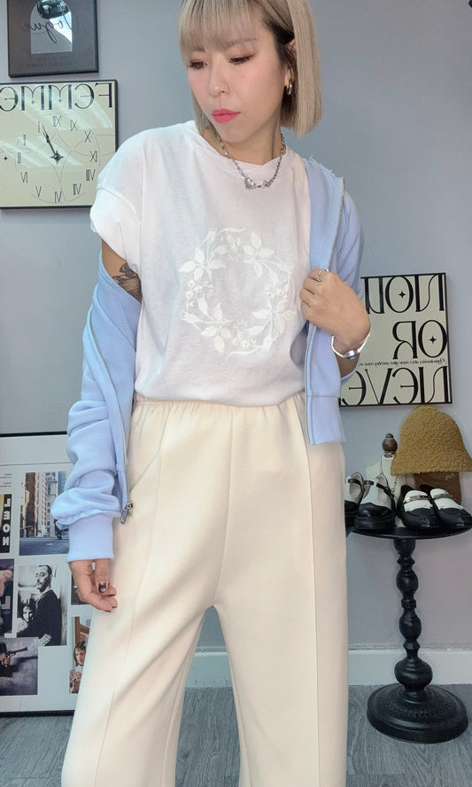 (-30% off) circle leaf short sleeves tee#00278