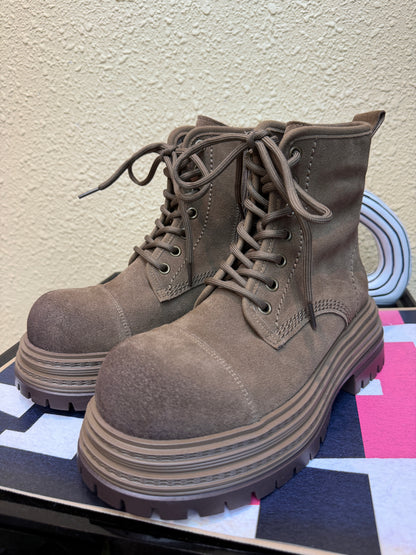 Suede Chucky combat boots
