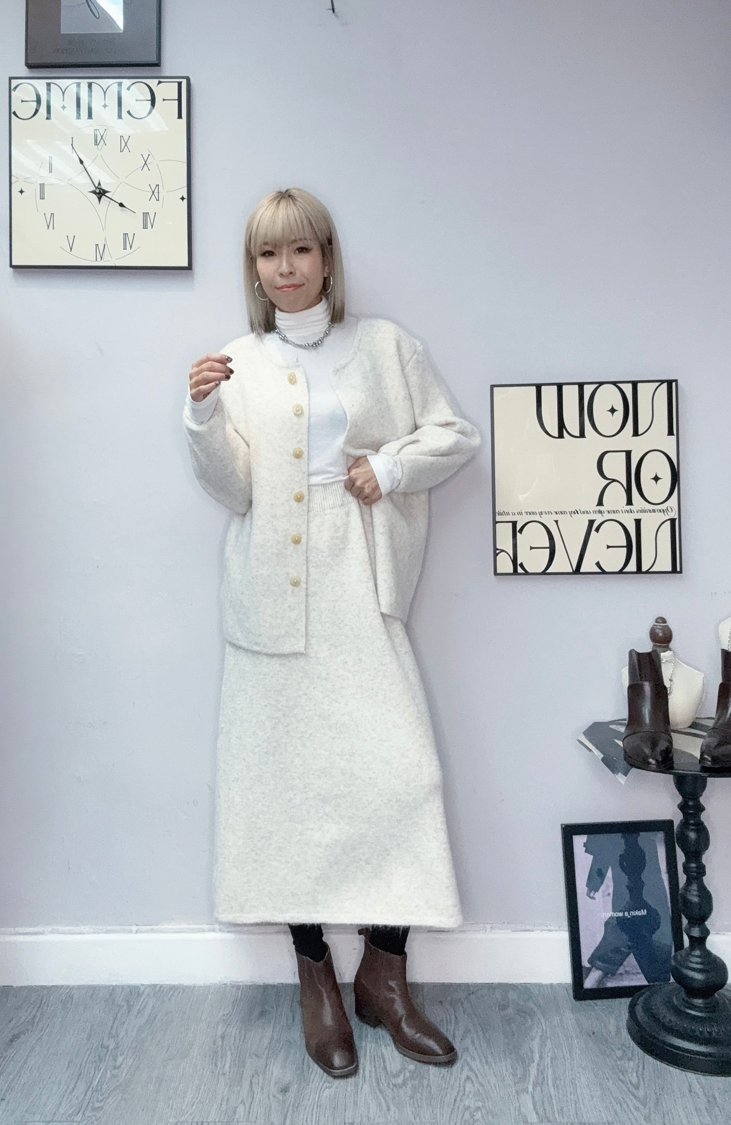 Wool X linen set #00141 (made in Italy)