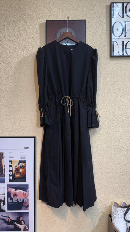 Puff sleeve tie waist one piece #00943