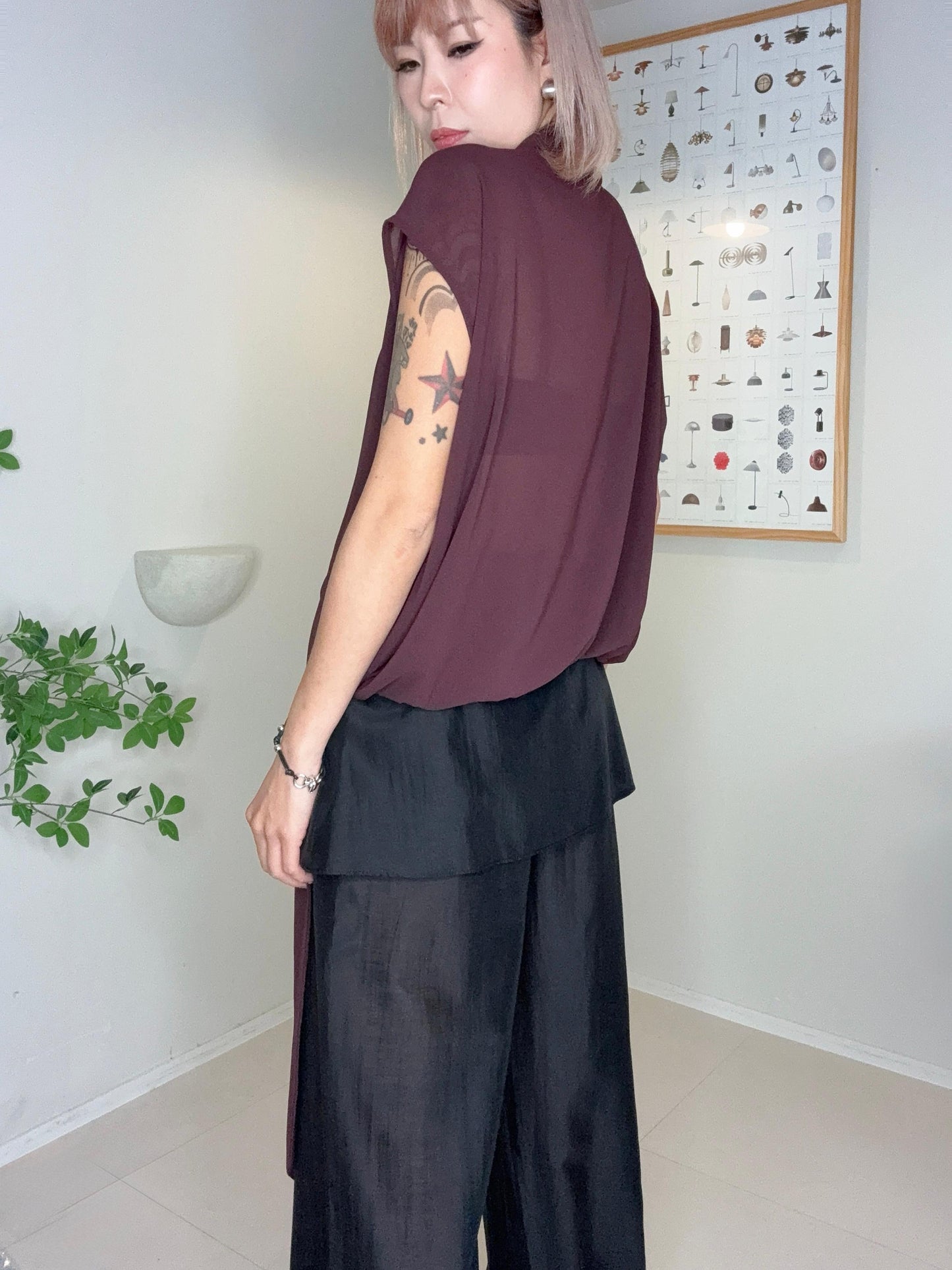 Two in one silky pants #00705