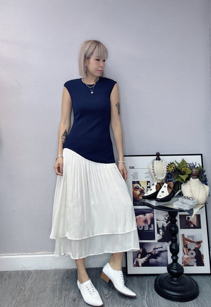Knitted dress with silk