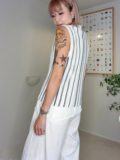 Striped polo knit #00690