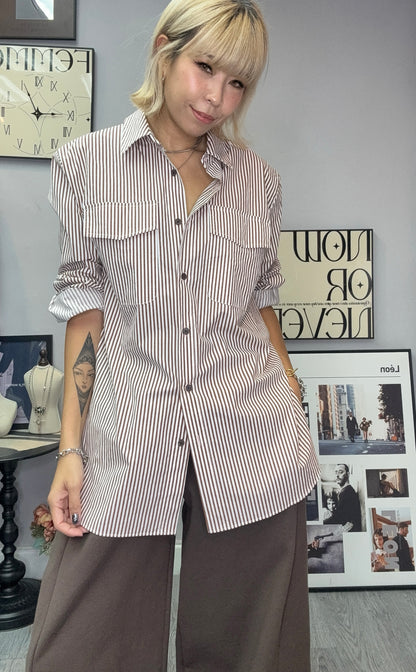 Two pocket midi length shirt