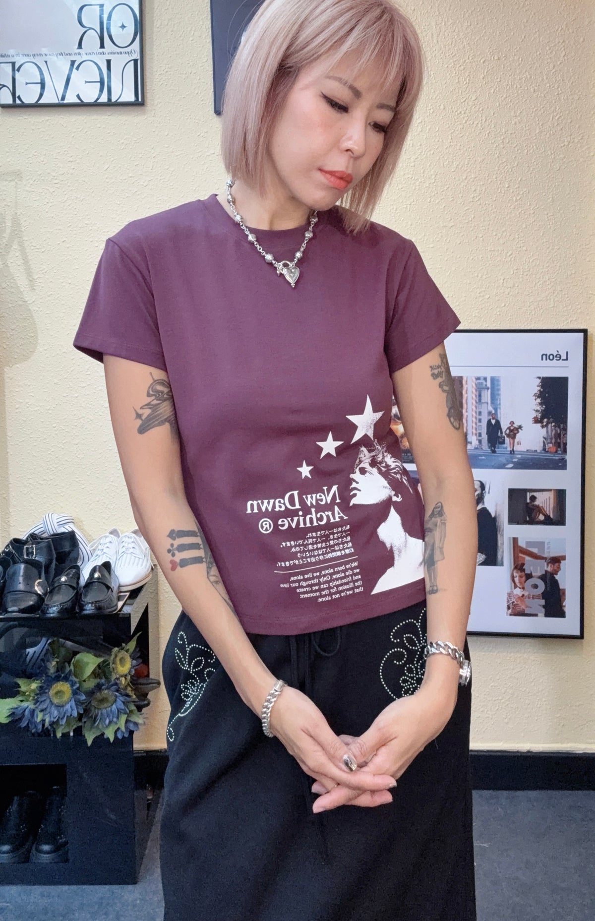 Man printed slim tee #00871