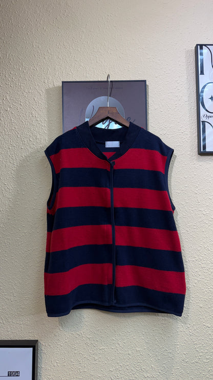 Striped blush cloth vest outer #01000