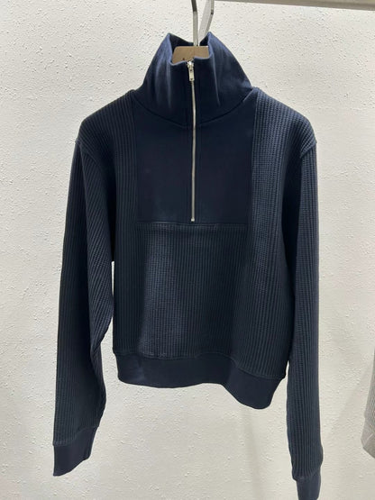 waffle cotton zip top