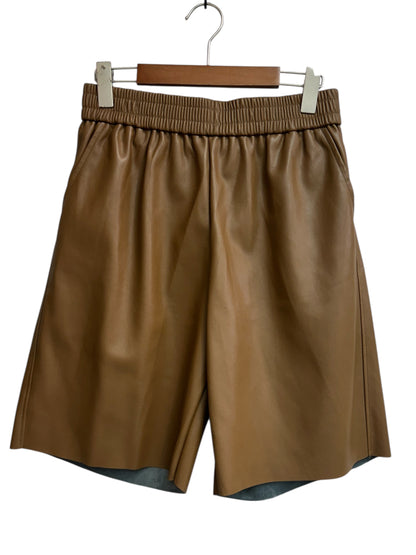 Fake leather shorts