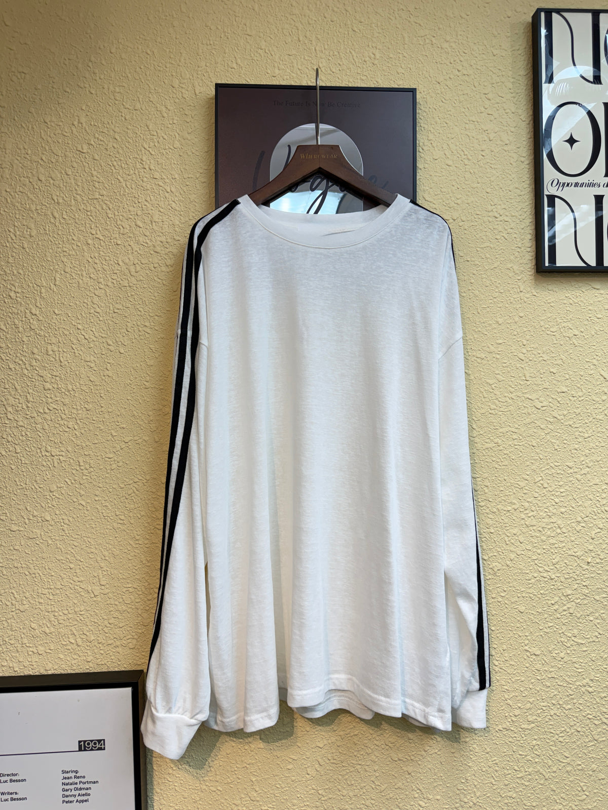 Black line loose tee #00894