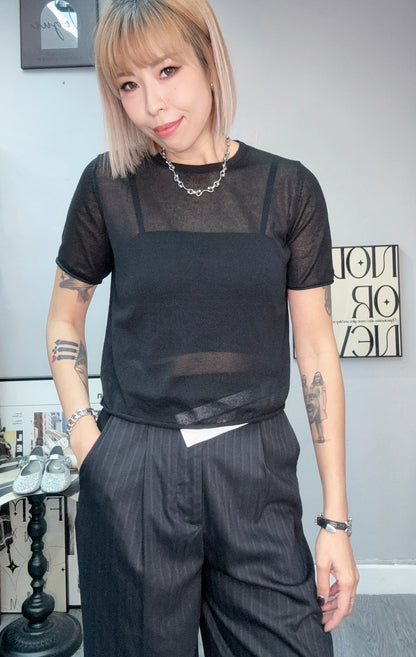 (-30%)plain tube x knit top #00795