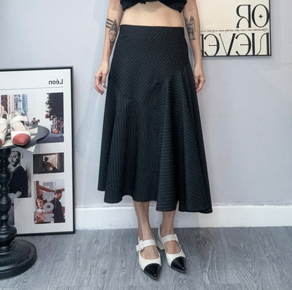 Striped a shaped skirt #00819