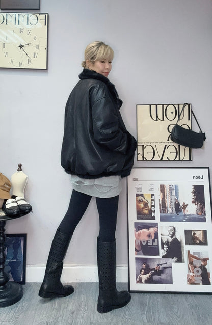 (-30% off)Two side suede fluffy jacket #00220