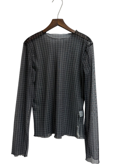 See through checked top