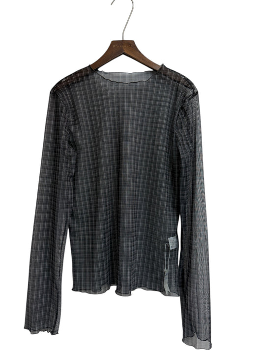 See through checked top