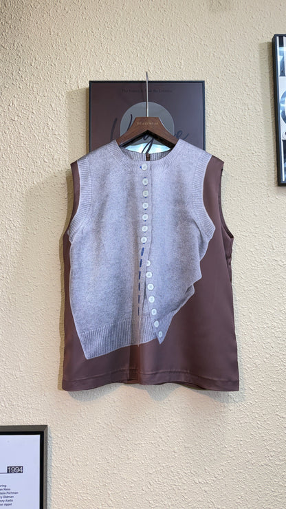 Silky printed sleeveless #00933