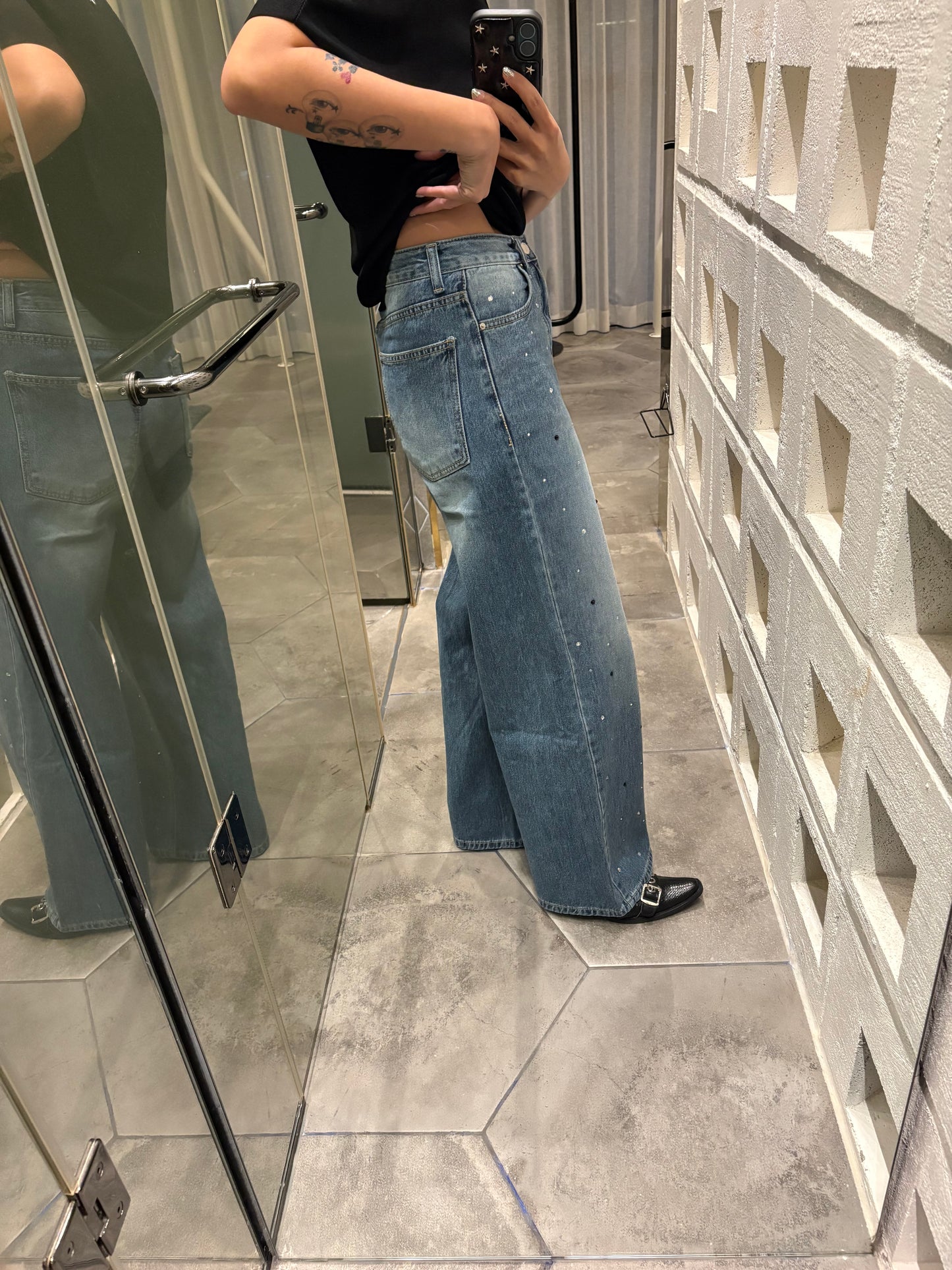Front mini beans jeans #00769