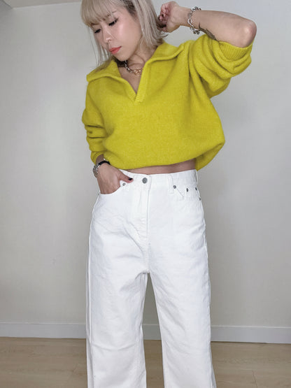 Front side line straight jeans #00152