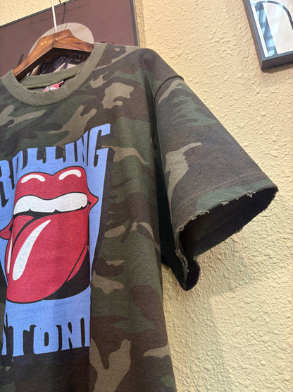 Camouflage mouth loose tee #00951