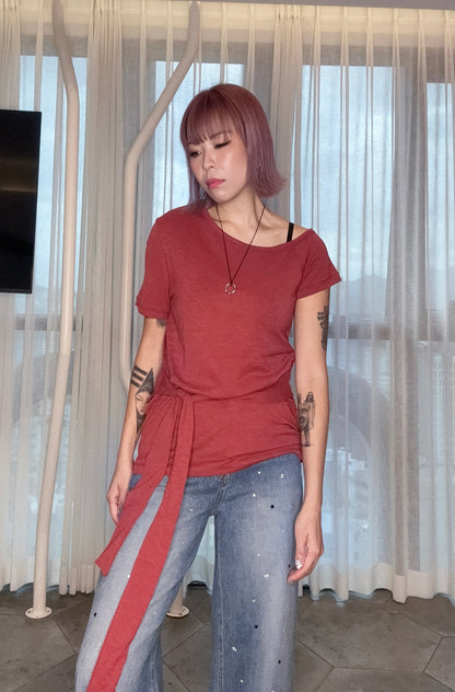 Tie waist tee #00815